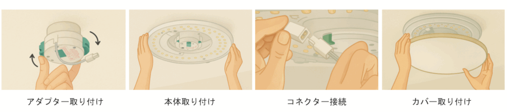 LEDシーリングライトの取り付け方法