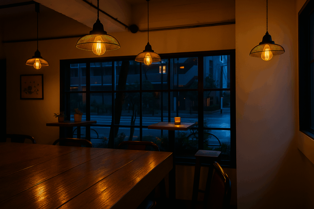カフェのフィラメント電球